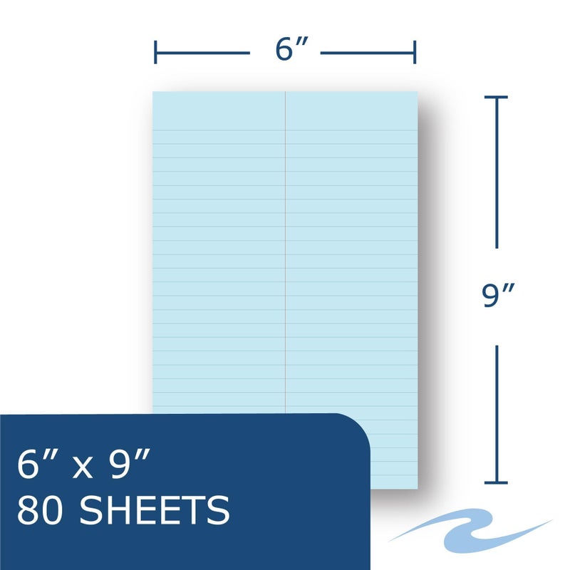 ROARING SPRING Enviroshades Colored Steno Books, 4 Pack of Memo Pads, Recycled Blue Paper, 6" x 9", 80 Sheets, Gregg Ruled, Perforated, Wirebound, Heavy Chipboard Back - Image 2